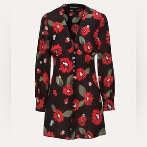 Realisation Par Leekly dress— Floral Black and Red mini dress